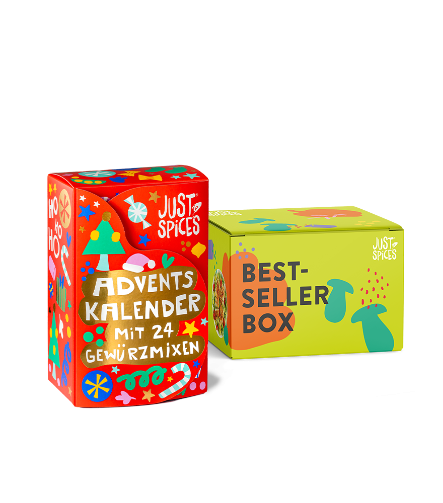 Kleiner Gewürz Adventskalender + Bestseller Gewürzbox (4er)