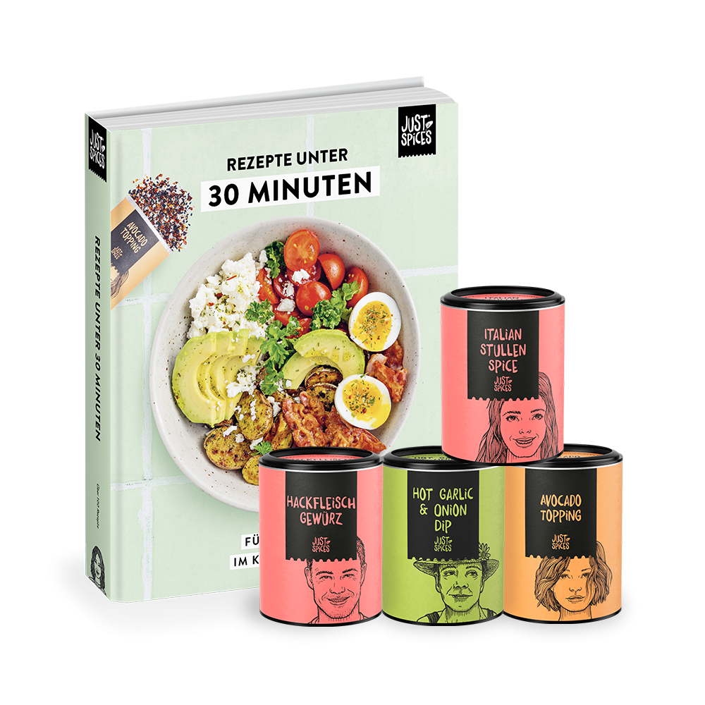Kochbuch Rezepte unter 30 Minuten + passendes Gewürzset 