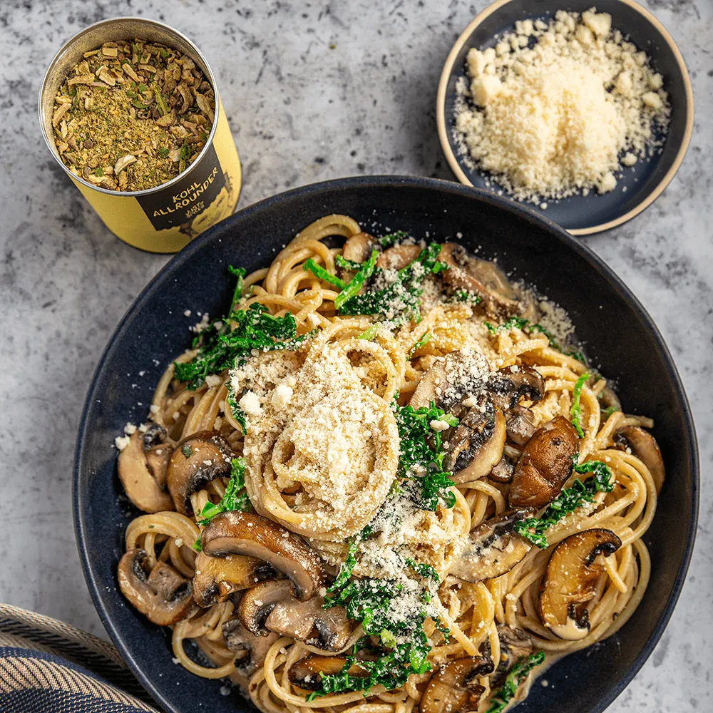 Just Spices - Kohl Allrounder -  Pasta mit Spinat und Champignons, Kohl würzen 
