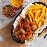 Just Spices - Scharfes Topping -  - Currywurst mit Pommes, gewürz scharf 