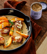 Just Spices - Knoblauchpfeffer -  Schweinemedaillons in Apfel-Senf-Calvados Soße