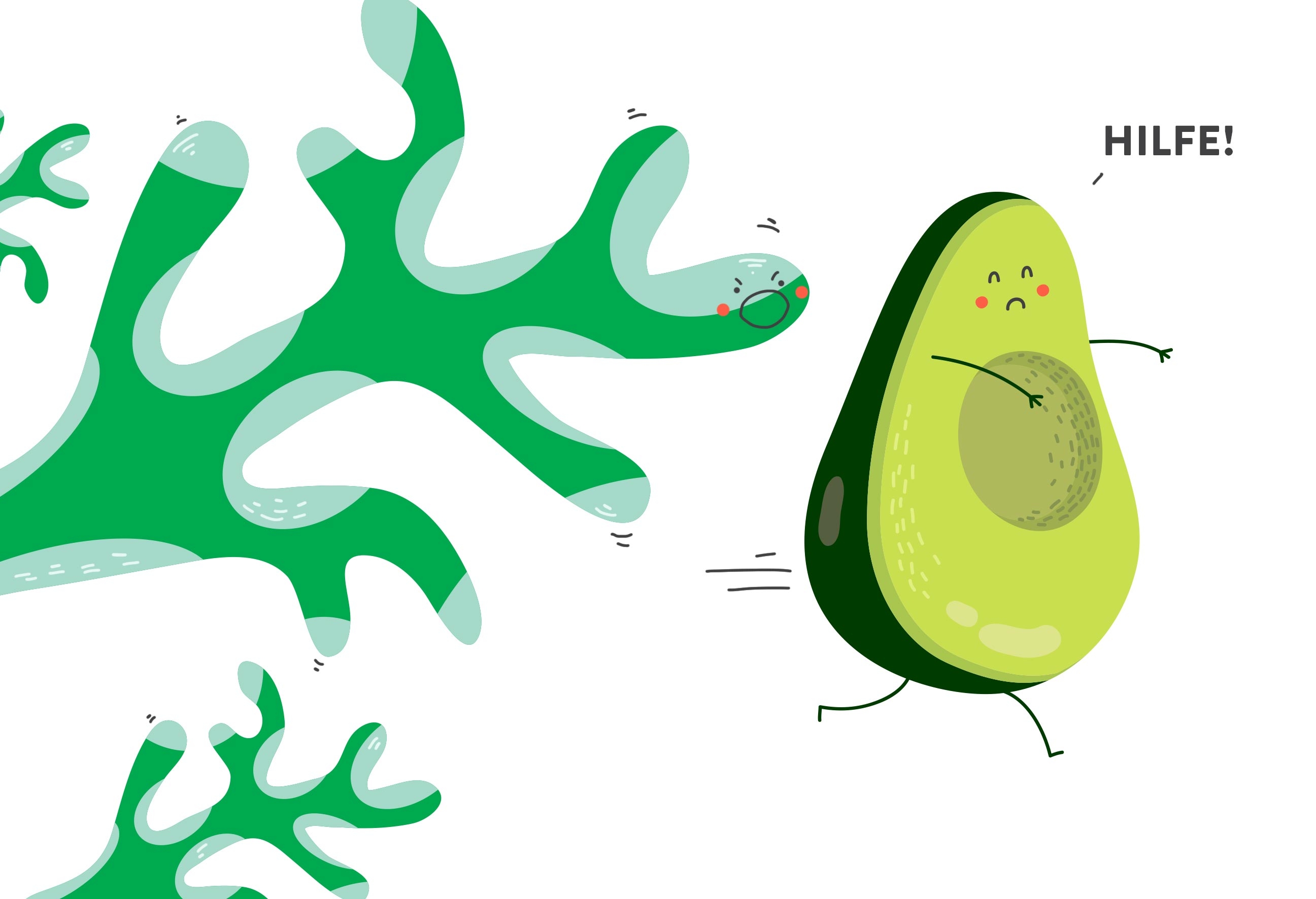 illustration von einer alge und avocado