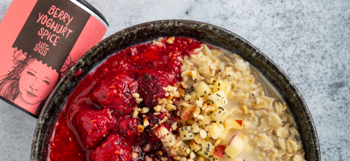 Himbeer Apfel-Porridge