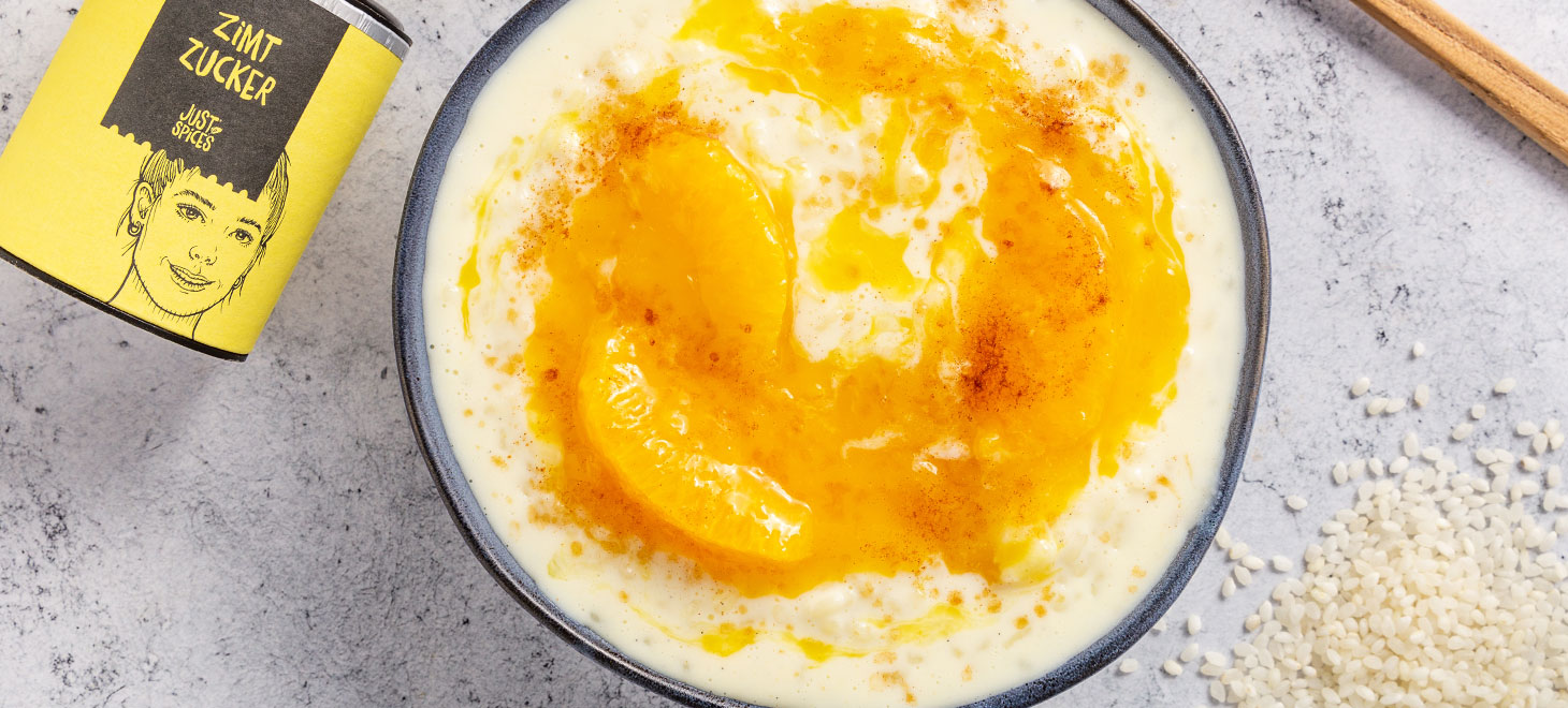 Milchreis mit Orangensoße