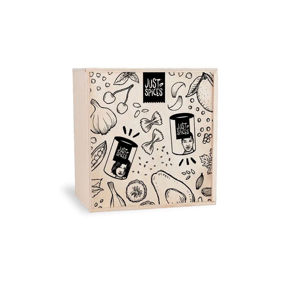 Just Spices - Kleine Holzbox: 4 Gewürze