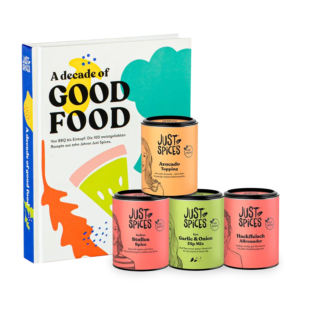 Just Spices - Kochbuch A Decade of Good Food + passendes Gewürzset 