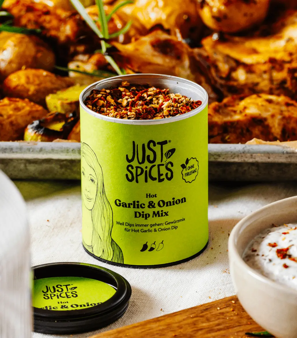 Just Spices - Hot Garlic & Onion Dip Mix -  hot garlic and onion dip