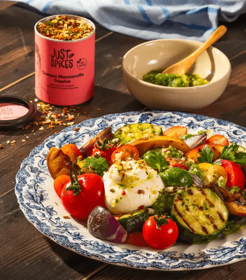 Just Spices - Tomate Mozzarella Topping -  Tomate Mozzarella Gewürz mit Burrata
