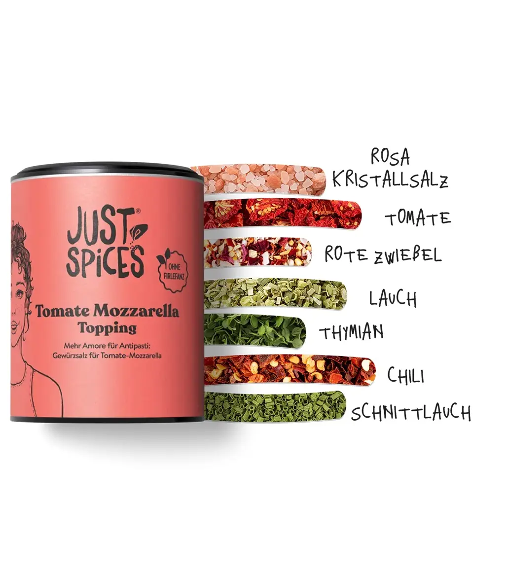 Just Spices - Tomate Mozzarella Topping -  was ist in Tomate Mozzarella Gewürz drin