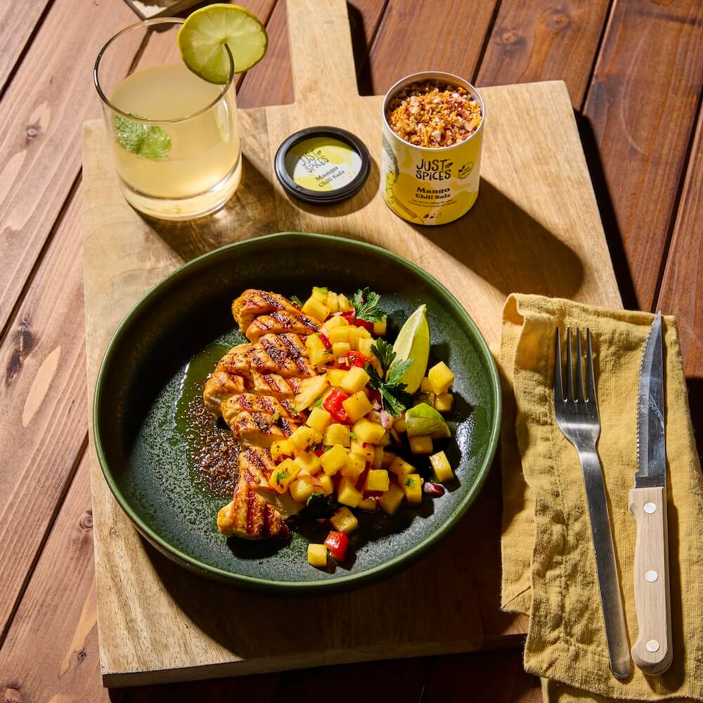 Hähnchen vom Grill mit Mango Salsa
