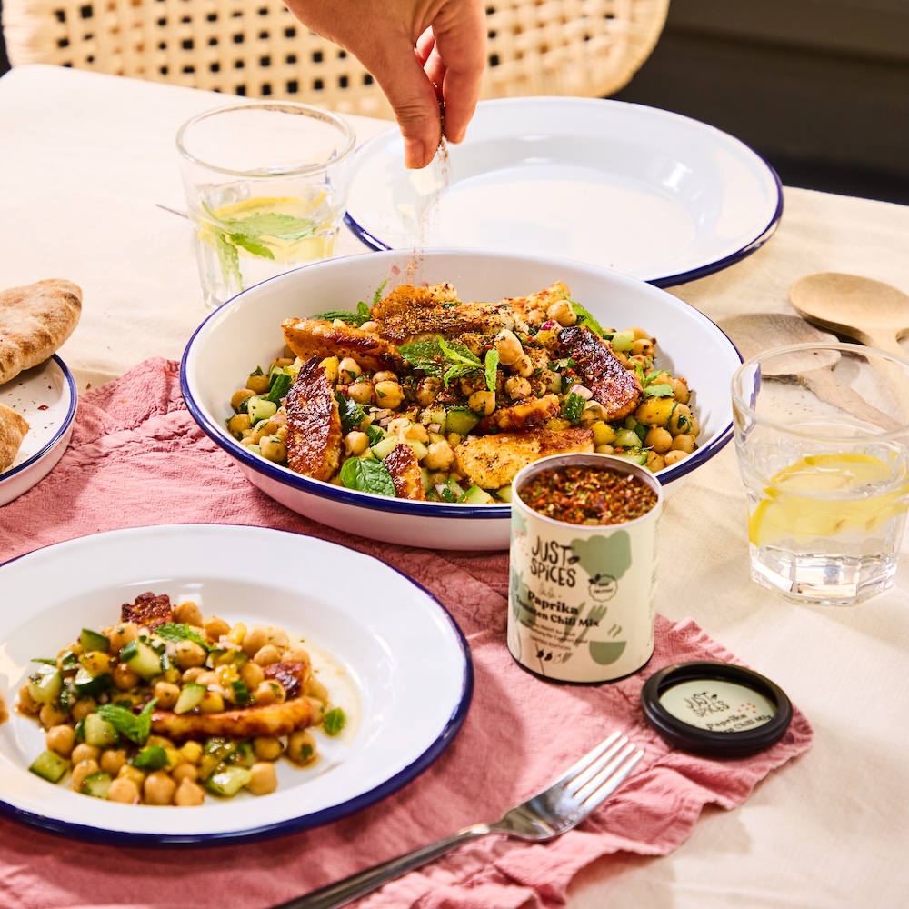 Kichererbsensalat mit Halloumi 