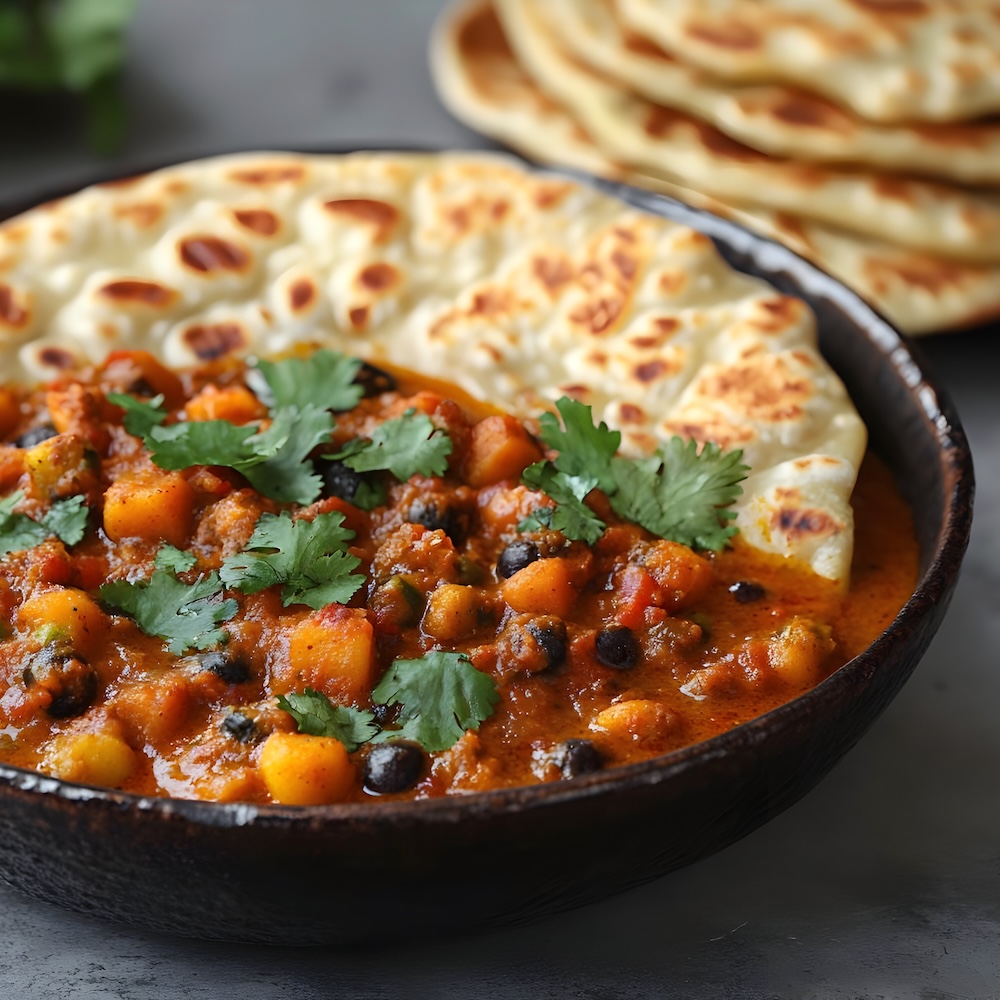 Mango Curry mit schwarzen Bohnen