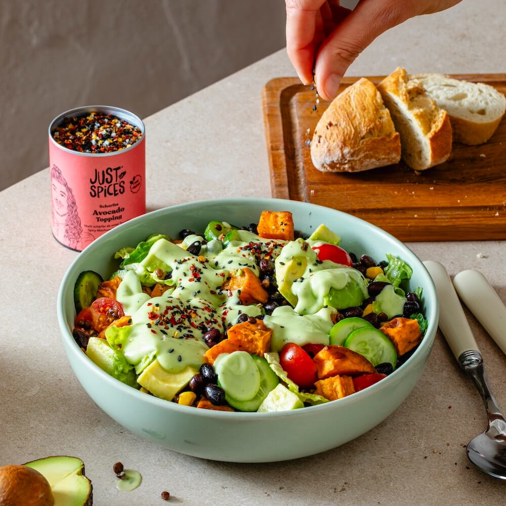 Süßkartoffel Salat mit schwarzen Bohnen | Rezept | JUST SPICES®