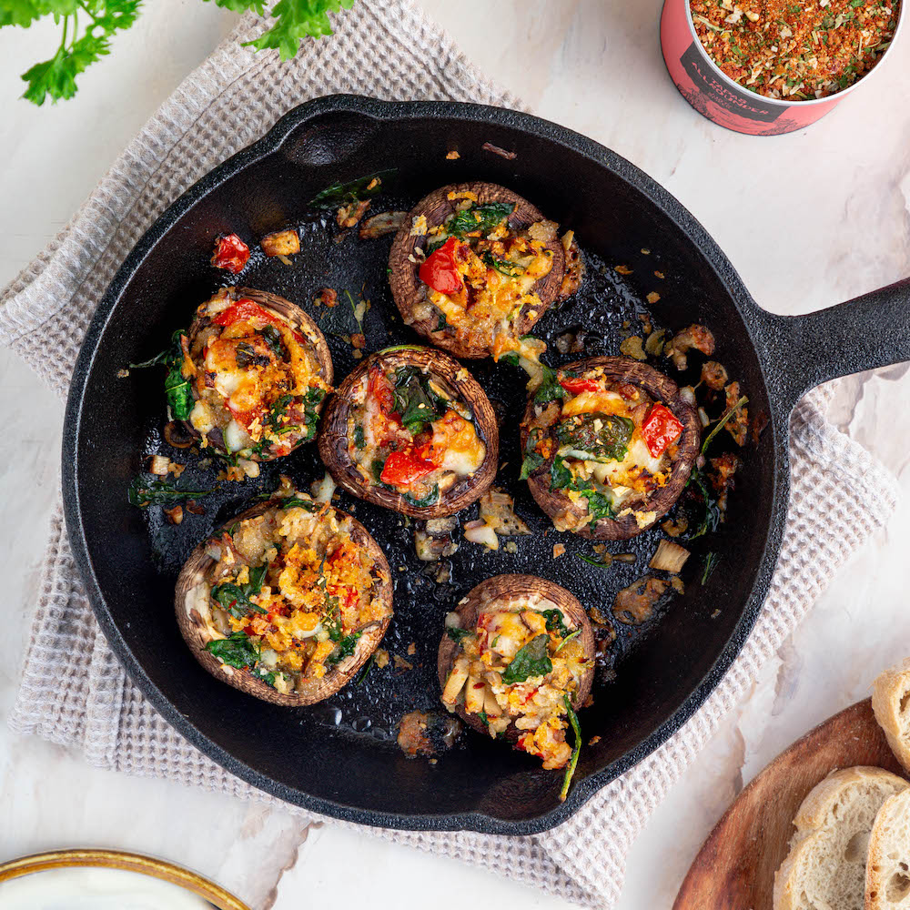 Gefüllte Champignons aus der Heißluft Fritteuse | Rezept | JUST SPICES®