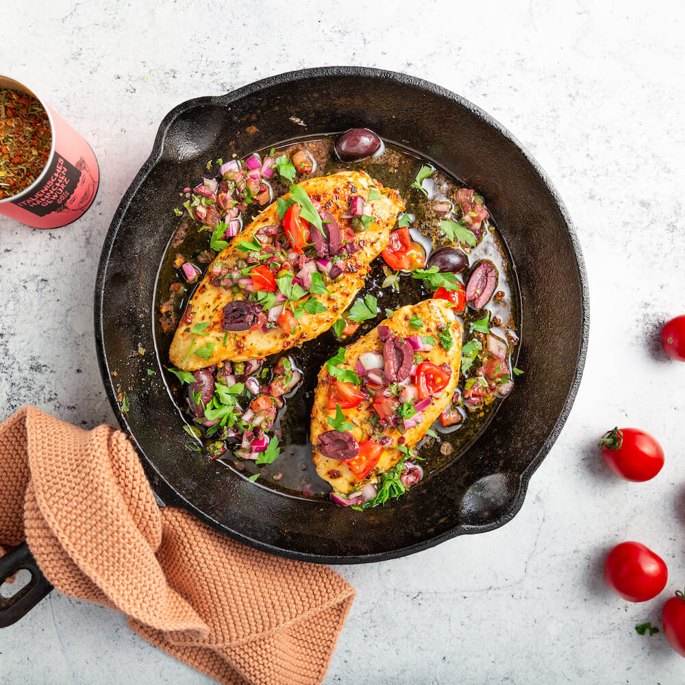 Hähnchenbrust mit Tomaten und Oliven | Rezept | JUST SPICES®