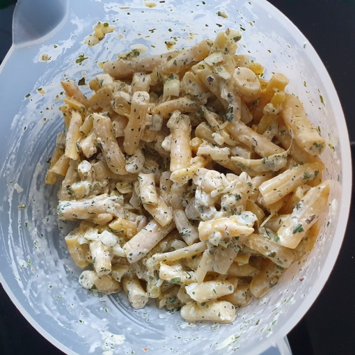 Wachsbohnensalat mit sieben Kräuter Dressing