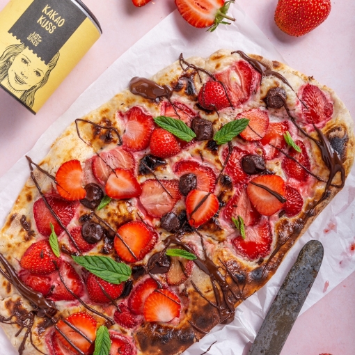 Erdbeeren Schokoladen Flammkuchen mit Thermomix®