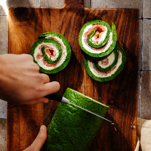 Lachs Spinat Rolle