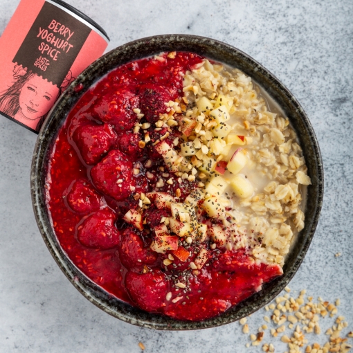 Himbeer Apfel-Porridge