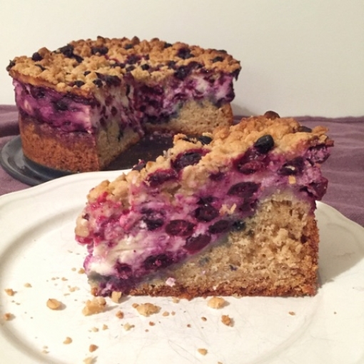 Blaubeer Käsekuchen mit Streuseln