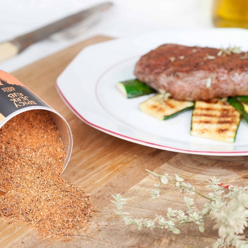 Beef mit gegrillter Zucchini