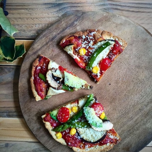 Kartoffel Kichererbsen Pizza