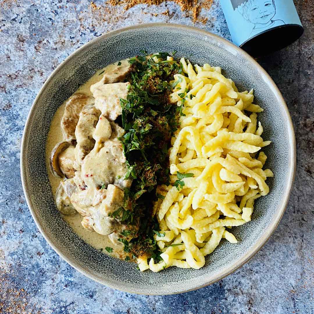 Züricher Geschnetzeltes mit Spätzle | Rezept | JUST SPICES®