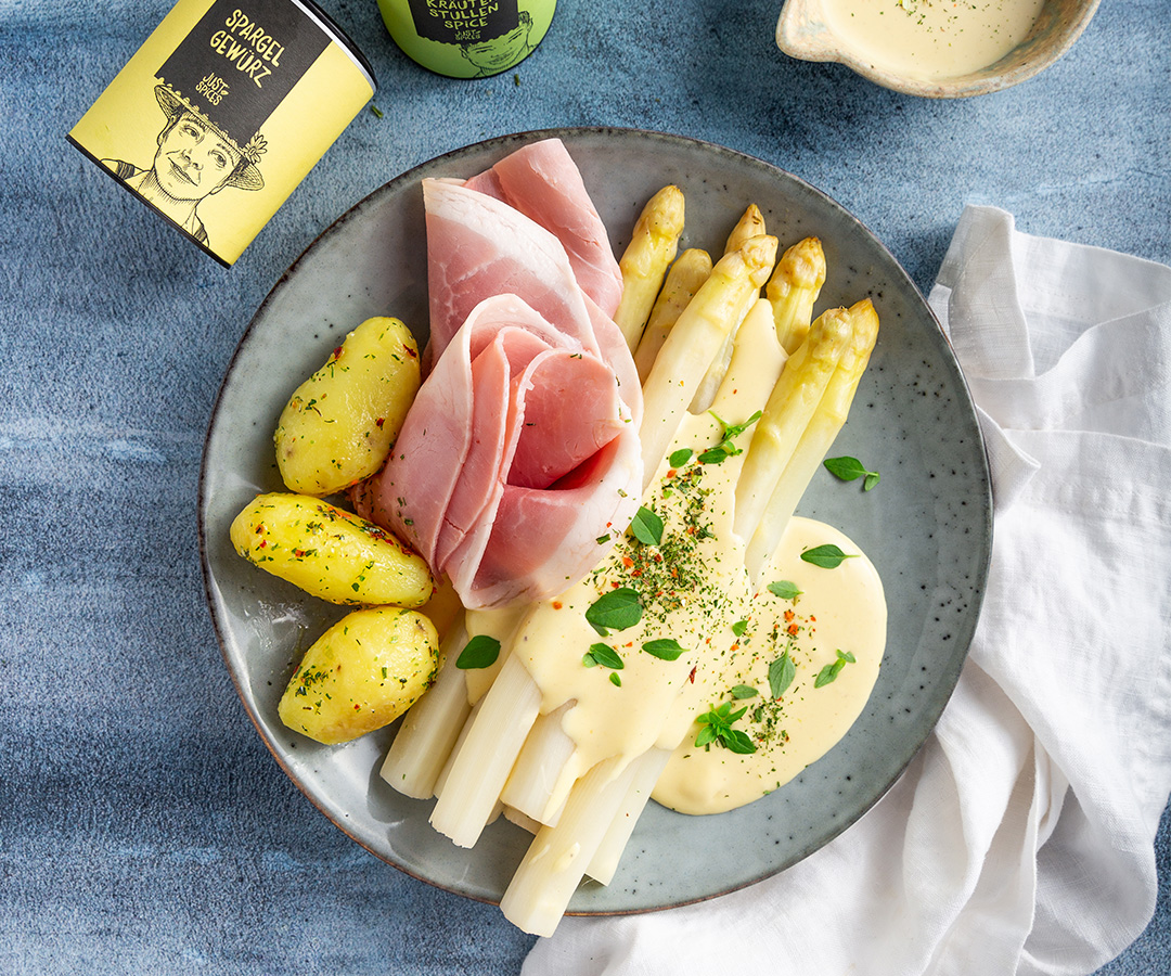 Spargel mit Sauce Hollandaise, Kartoffeln und Schinken mit Thermomix ...