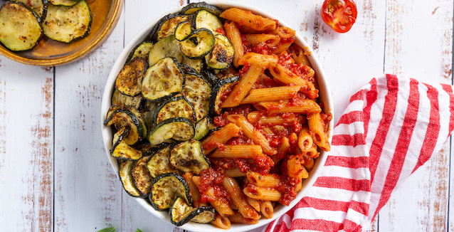 Penne Arrabiata mit Zucchini 