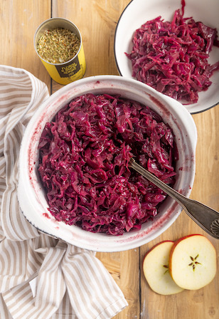 Rotkohl mit Apfel 