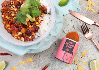 Chili con Carne mit Reis gewürzt mit Gewürz für Chili Con Carne 