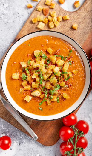 Tomatensuppe mit Croutons 