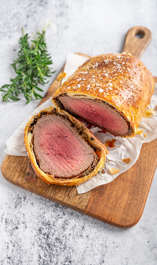 Beef Wellington aufgeschnitten 
