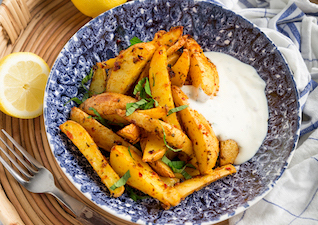 Zitronen Kartoffeln mit Dip 