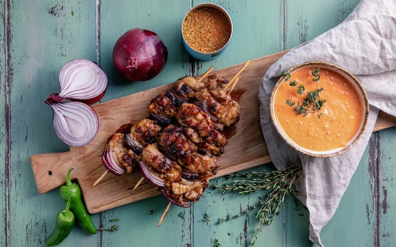 Hähnchenspieße vom Grill