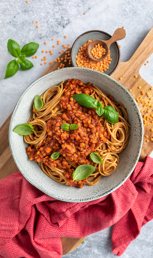 Vegetarische Linsenbolognese 