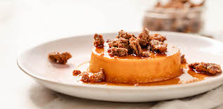 Kürbis Flan mit Nüssen 