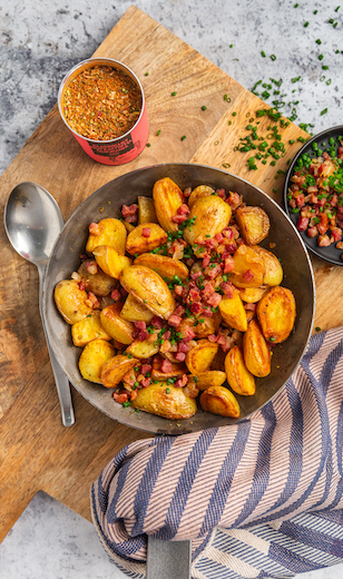 Klassische Bratkartoffeln mit Speck 