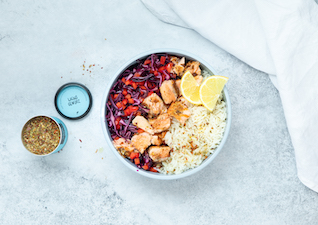 Lachs Reis Bowl