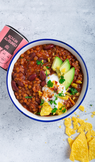 Veganes Chili gewürzt mit dem Mexican Allrounder