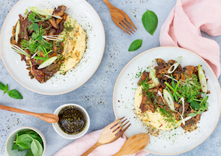 Cremige Polenta mit Balsamico Pilzen 