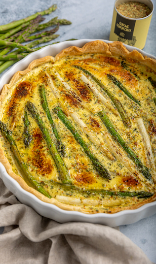 Quiche mit grünen Spargel