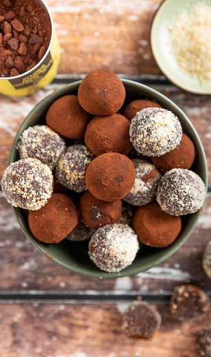 Energyballs gewürzt mit dem Schoko Bananen Oatmeal 