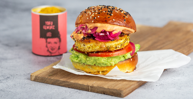 Tofu Burger gewürzt mit dem Tofu Gewürz