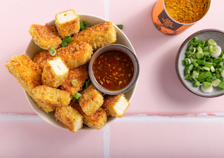 Panierte Tofu Sticks mit Süß Sauer Soße 