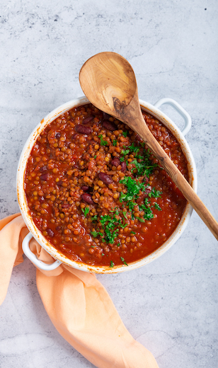Veganes Chili im Topf 