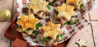 Weihnachts Toast Fingerfood in Sternchen Form 