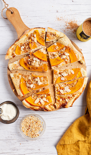 Süßer Flammkuchen mit Kürbis 