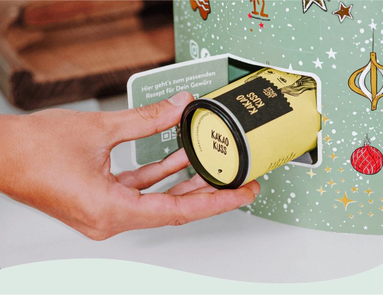 Großer Adventskalender mit einem extra Kochbuch
