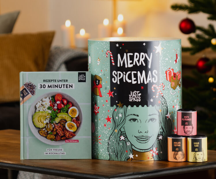 Großer Adventskalender mit einem extra Kochbuch